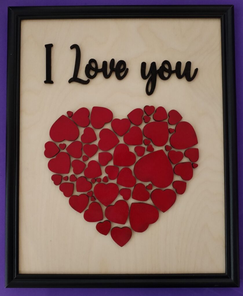 quadro i love you cuore rosso