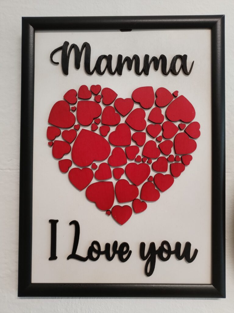 quadro mamma i love you colorato