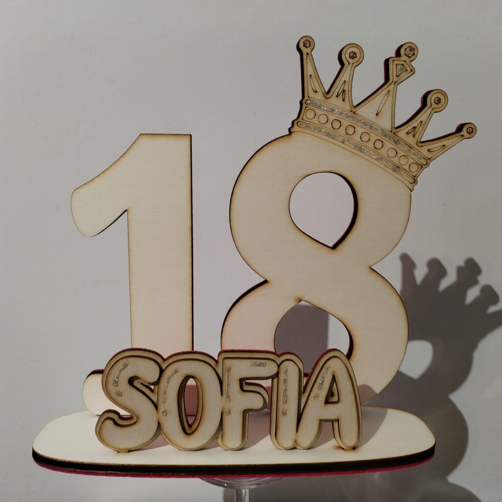 numero con nome in appoggio personalizzabile in forme e colori