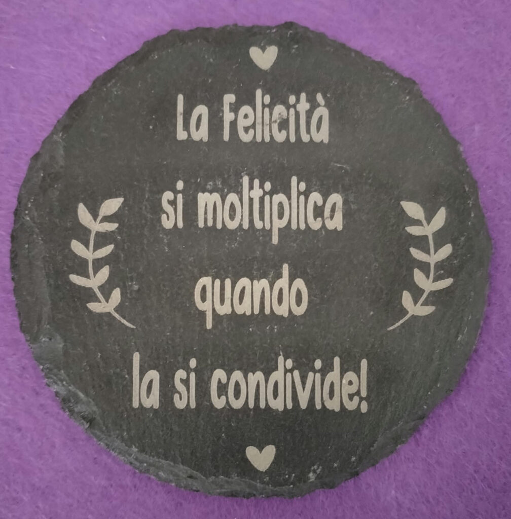 sottobicchiere in ardesia personalizzato